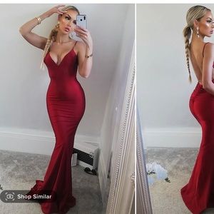 Long backless red dress, worn once.